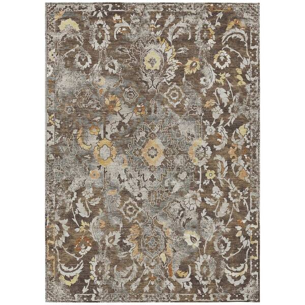 Chantille Machine Washable Indoor/Outdoor Abstract ACN2791 Brown 5 ft. x 7 ft. 6 in. Area Rug