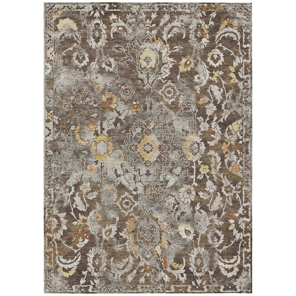 Chantille Machine Washable Indoor/Outdoor Abstract ACN2791 Brown 9 ft. x 12 ft. Area Rug