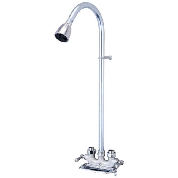 Central Brass Double-Handle 1-Spray Shower Faucet in Chrome (Valve Included)