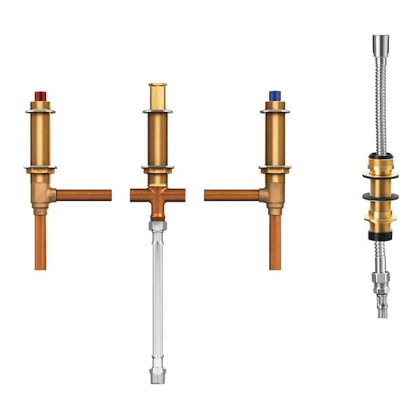 Voss 2-Handle High-Arc Deck Mount Roman Tub Faucet with Handshower in Oil Rubbed Bronze (Valve Included)