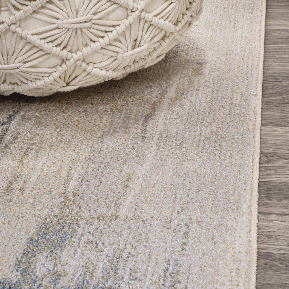 Blue Abstract Washable Synthetic 8' x 10' Area Rug