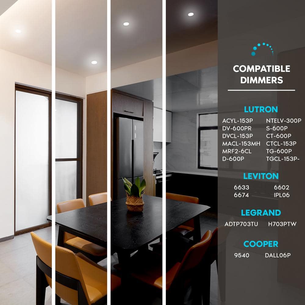 White Aluminum Trimless LED Recessed Lighting Kit