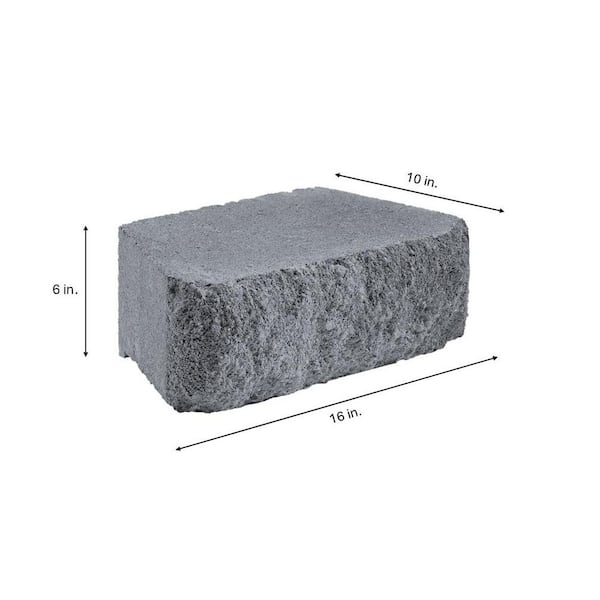 Oldcastle 6 in. x 16 in. x 10 in. Charcoal Concrete Retaining Wall