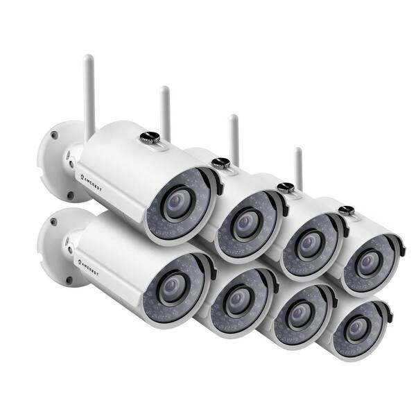 Amcrest ProHD Outdoor 1080p Wi-Fi Wireless IP Security Bullet Camera with IP66 Weatherproof 1080p (1920TVL) (8-Pack)