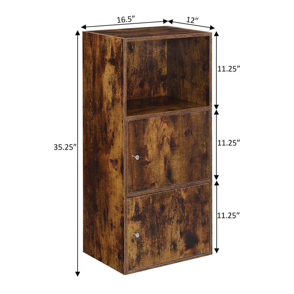 Traditional Barnwood Storage Cabinet with Shelving and Doors