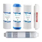 1-Year Replacement Water Filter Cartridge Set for 6-Stage RO System without Membrane
