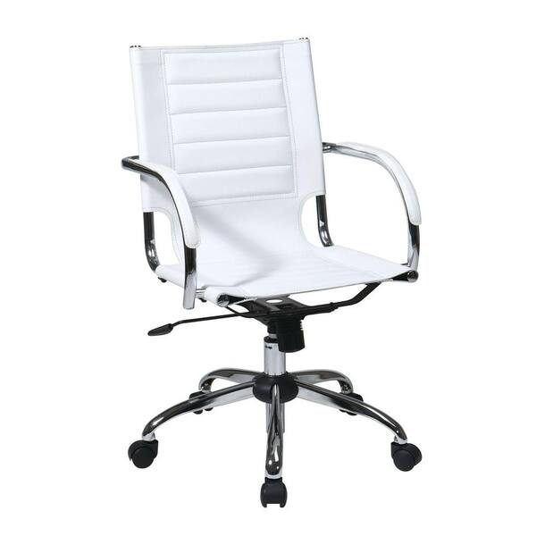 OSP Home Furnishings Trinidad White Vinyl Office Chair