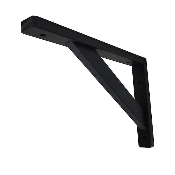 11. 5 in. x 7.5 in. Black Wooden Shelving Bracket