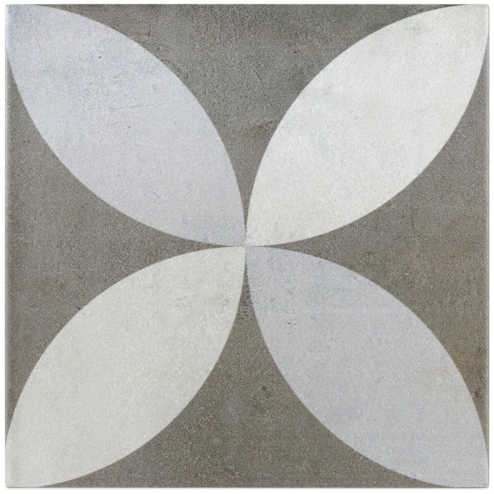 Anabella 9" x 9" Matte Green and White Porcelain Tile