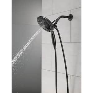 In2ition 5-Spray Patterns 1.75 GPM 6.81 in. Wall Mount Dual Shower Heads in Matte Black
