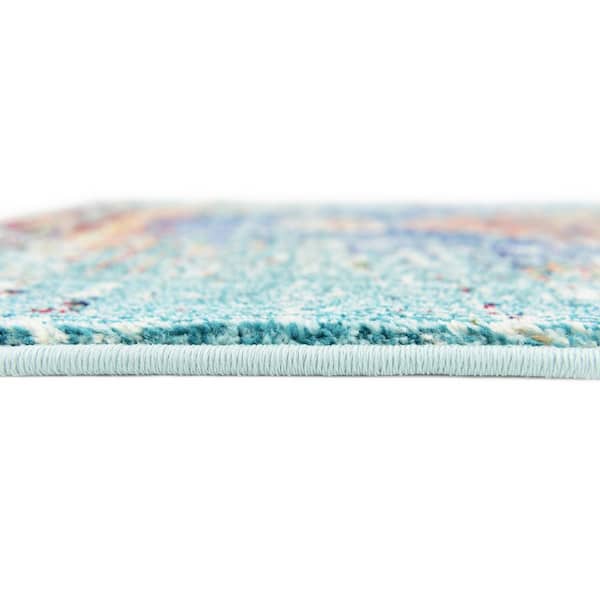 Unique Loom Vita Warhol Turquoise 2' 7 x 10' 0 Runner Rug 3140030