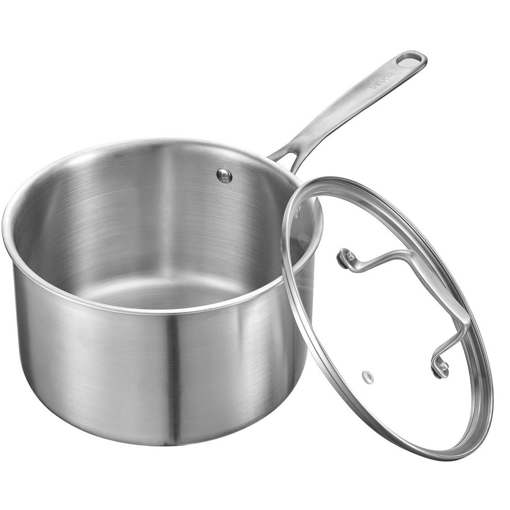 1 Piece 4 qt., Stainless Steel, Induction Cooker Friendly, Multipurpose Kitchen Small Cooking Saucepan and Pot Set