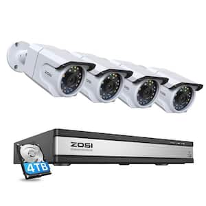 4K UHD 16-Channel POE 4TB NVR Security Camera System with 4-Wired 8MP Outdoor Audio Cameras