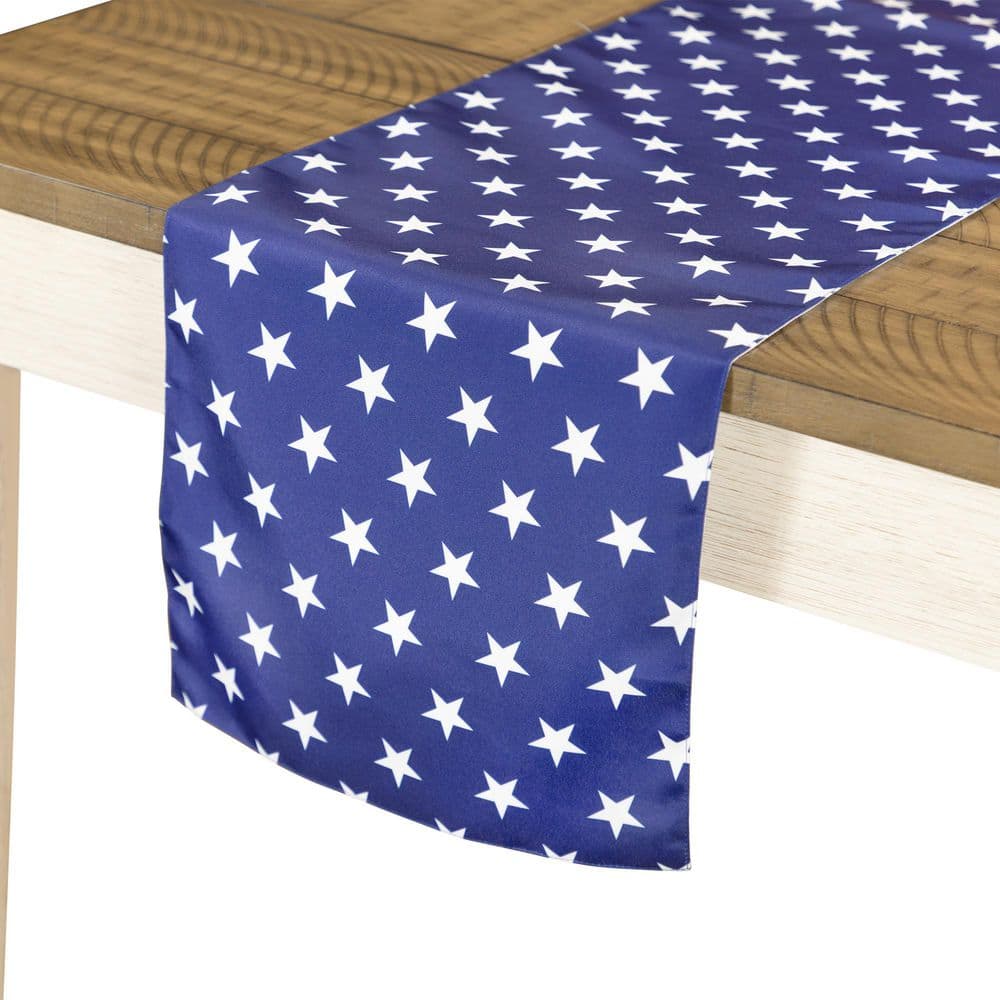 72" Blue and White Stars Patriotic Polyester Table Runner
