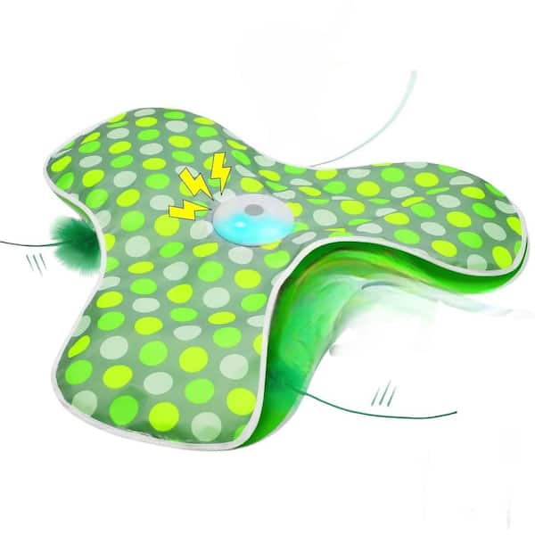 KIWDZFU Interactive Cat Toys Rechargeable with Moving Feathers and Real Mouse Squeaky Touch Activated for Indoor Cats Exercise