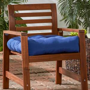 Solid Marine Square Tufted Outdoor Seat Cushion