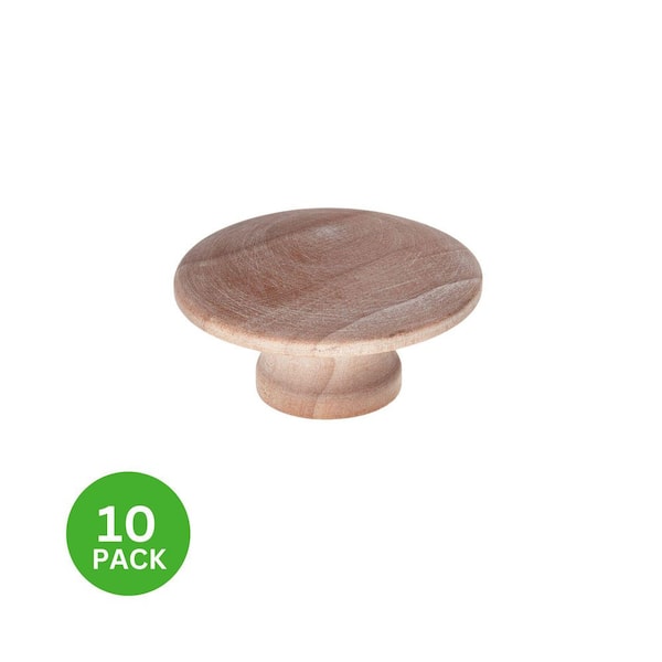10-Pack Unfinished Birchwood 1-13/16 in. (46 mm) Casual Round Cabinet Knob