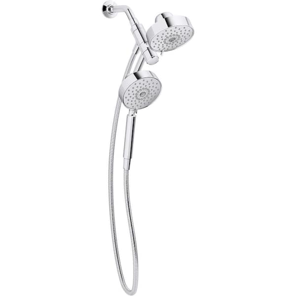KOHLER Purist 3-Spray Patterns with 1.75 GPM 5 in. Wall Mount Dual Shower Heads in Polished Chrome