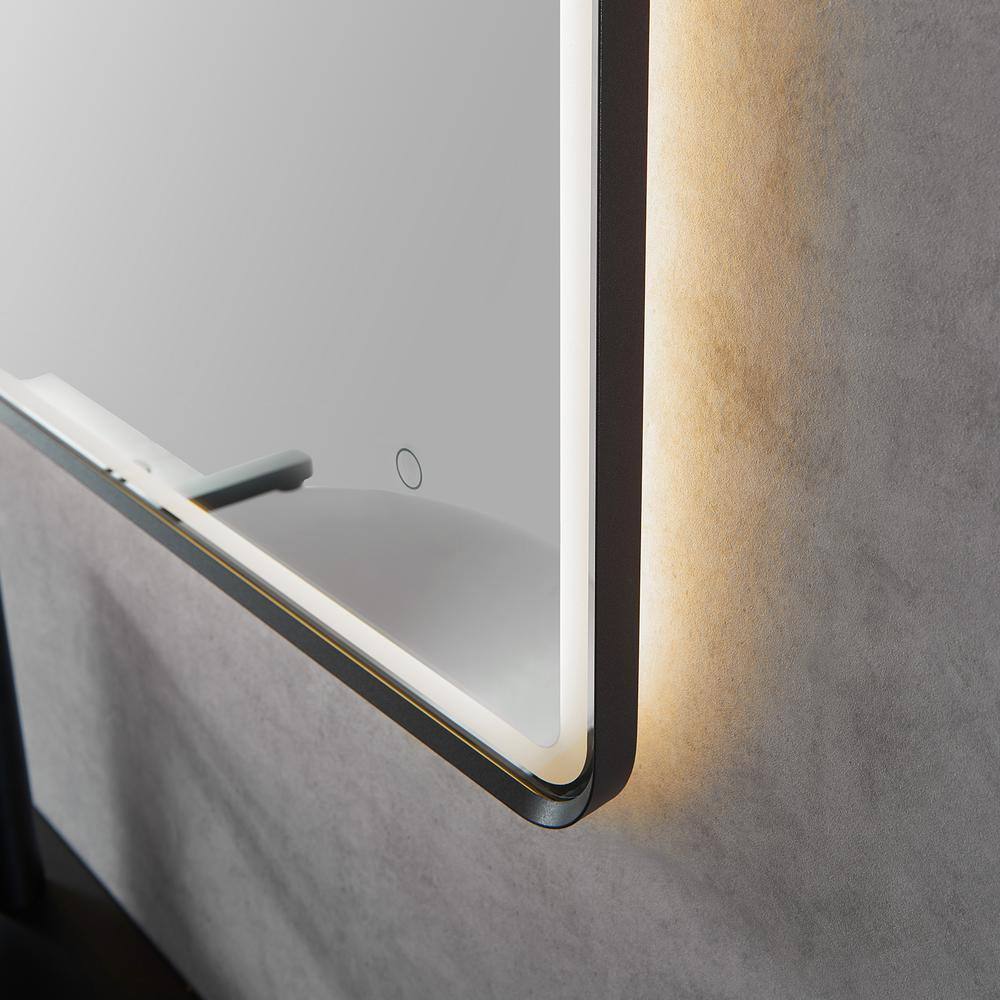 Viaggi 36" x 24" Silver and Gold LED Bathroom Vanity Mirror
