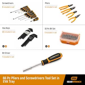Pliers and Screwdrivers Tool Set in EVA Tray (66-Piece)