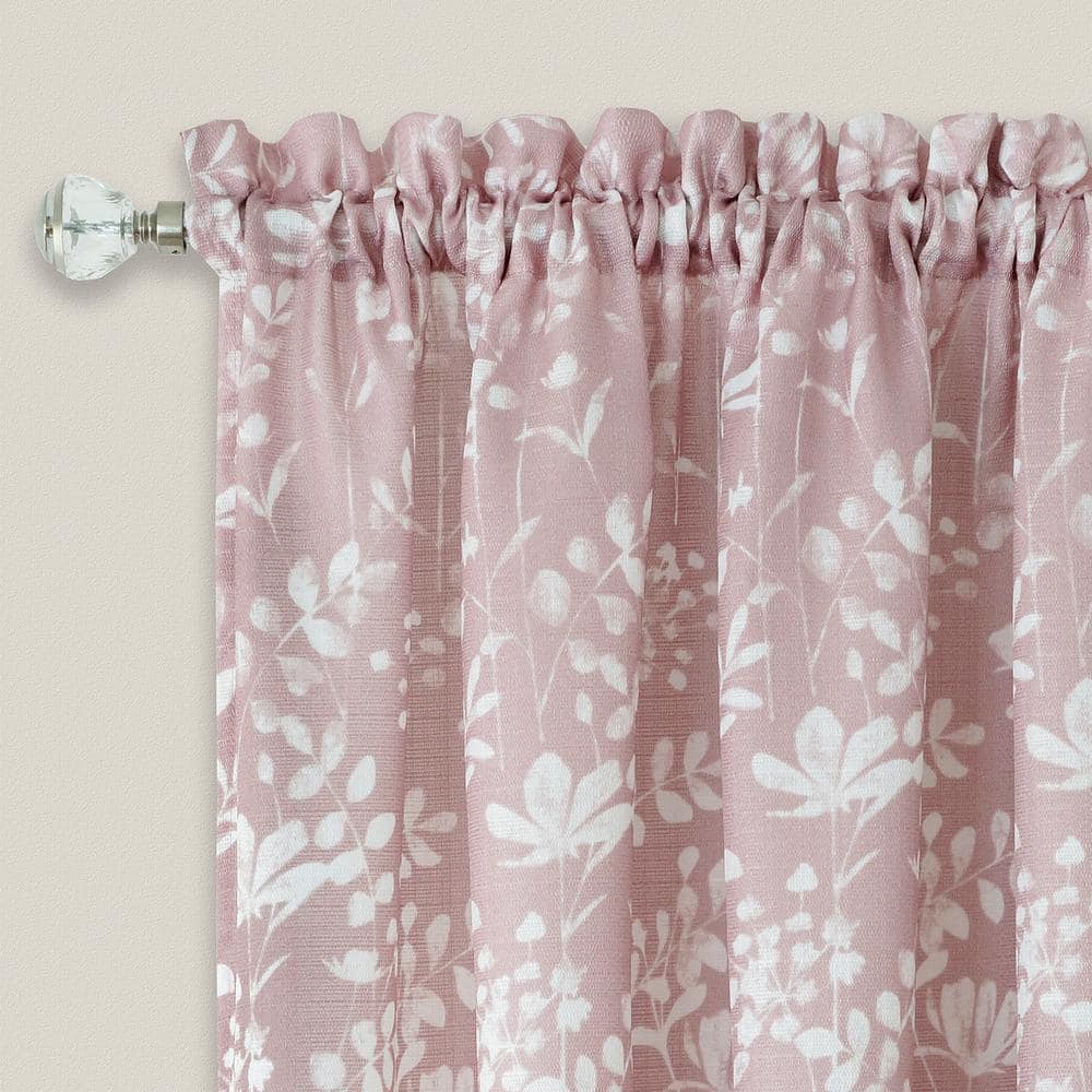 Blush Polyester Rod Pocket Waterfall Valance, Sill Length