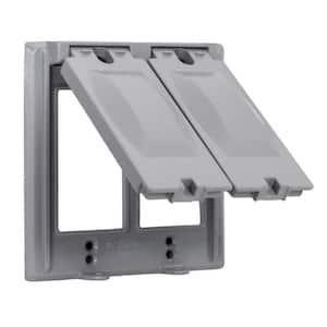 16-in-1 Weatherproof Gray Vertical Device Cover