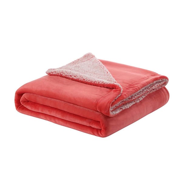 HomeRoots Charlie Fuchsia Solid Color Polyester Throw Blanket