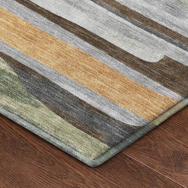 Mayfield Premium Machine Washable Abstract AMF2542 Chocolate 2 ft. x 3 ft. Accent Rug