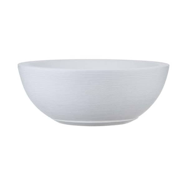 Amsterdan Large White Plastic Resin Indoor and Outdoor Planter Bowl