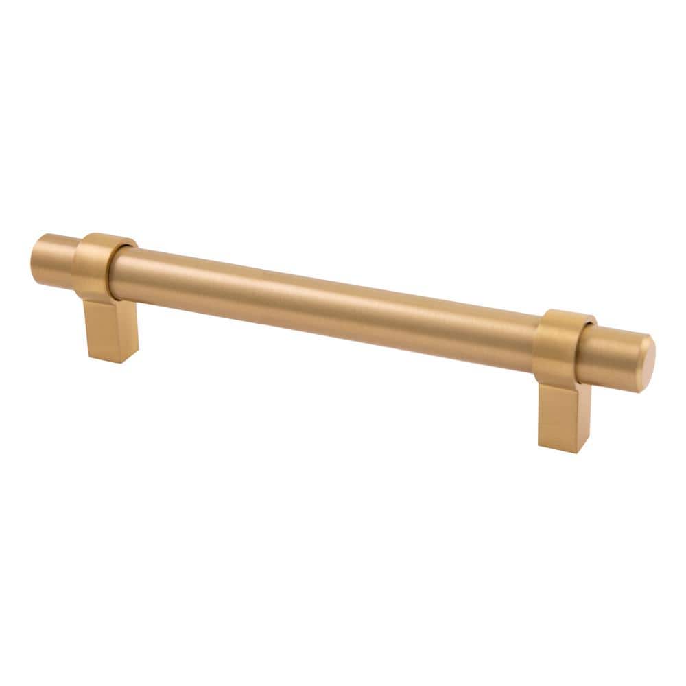 Emery Satin Gold Cylindrical Cabinet Bar Pulls, 5-Pack