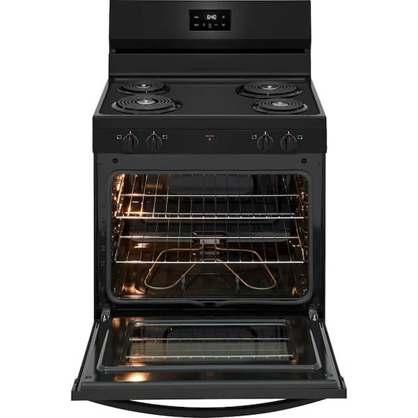 30 in. 4 Burner Free-Standing Electric Range in Black with Even Baking Technology