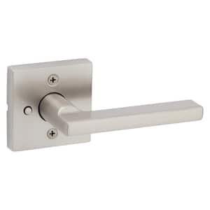 Halifax Square Satin Nickel Privacy Bed/Bath Door Handle with Lock