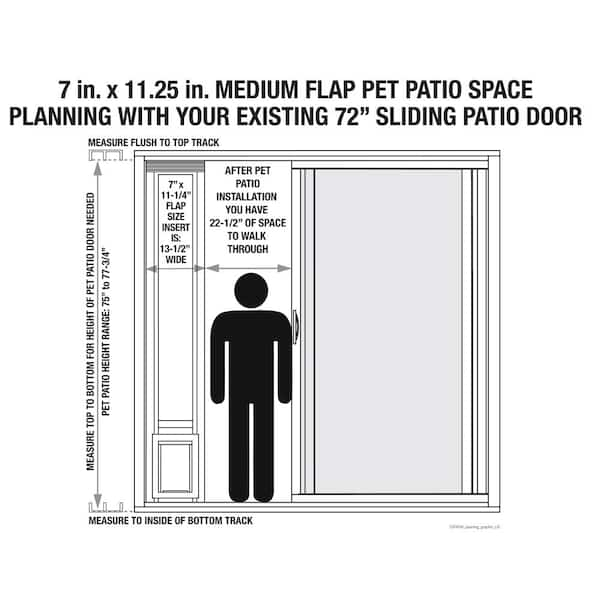 75 inch best sale patio dog door