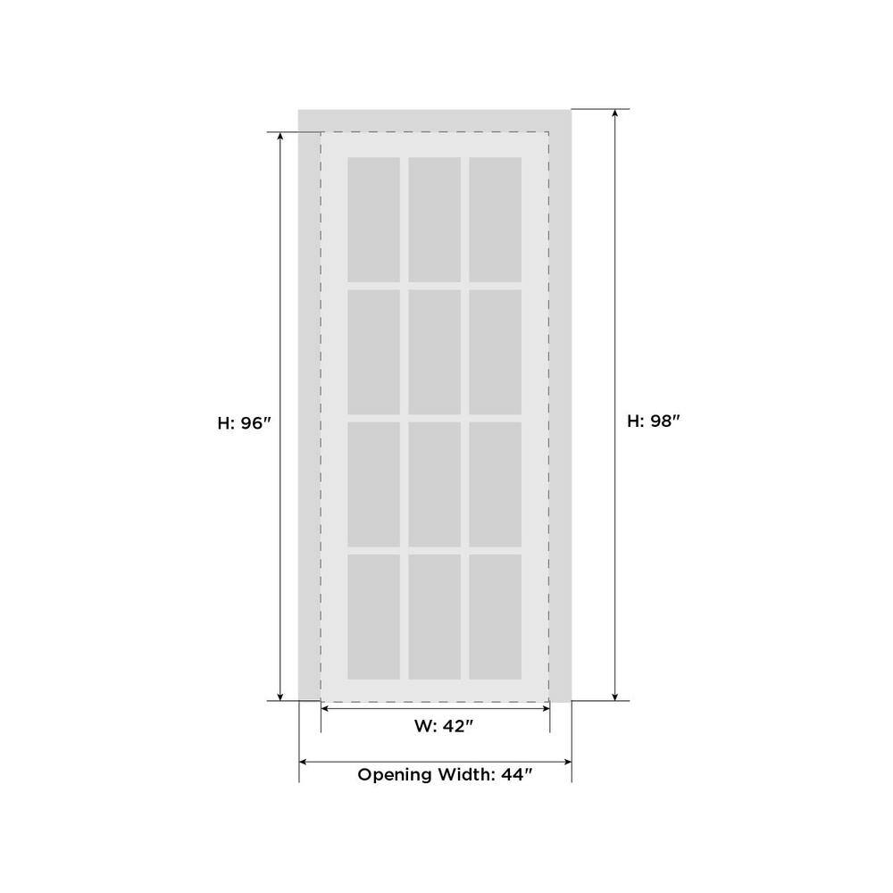 Chocolate Ash Frosted Glass 96" x 42" Solid Pine Interior Door