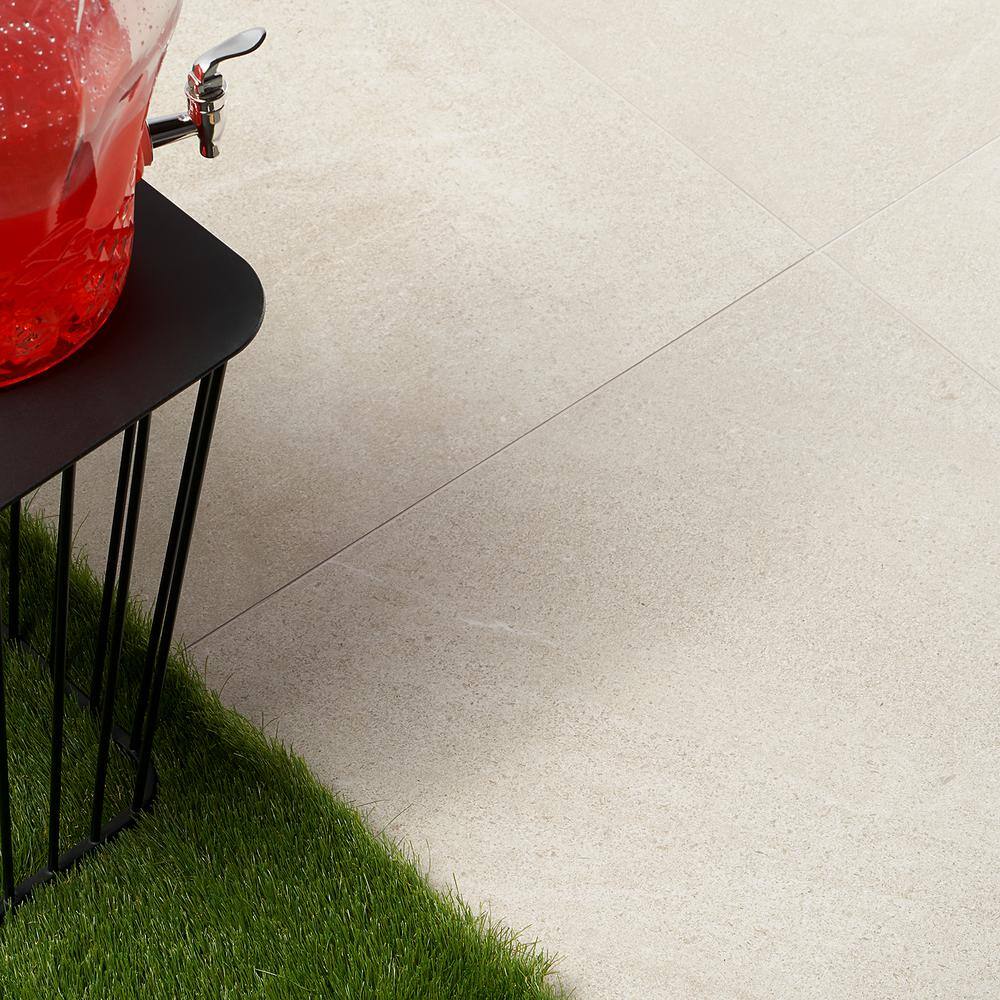 Large Format Beige Porcelain Stone Look Wall & Floor Tile