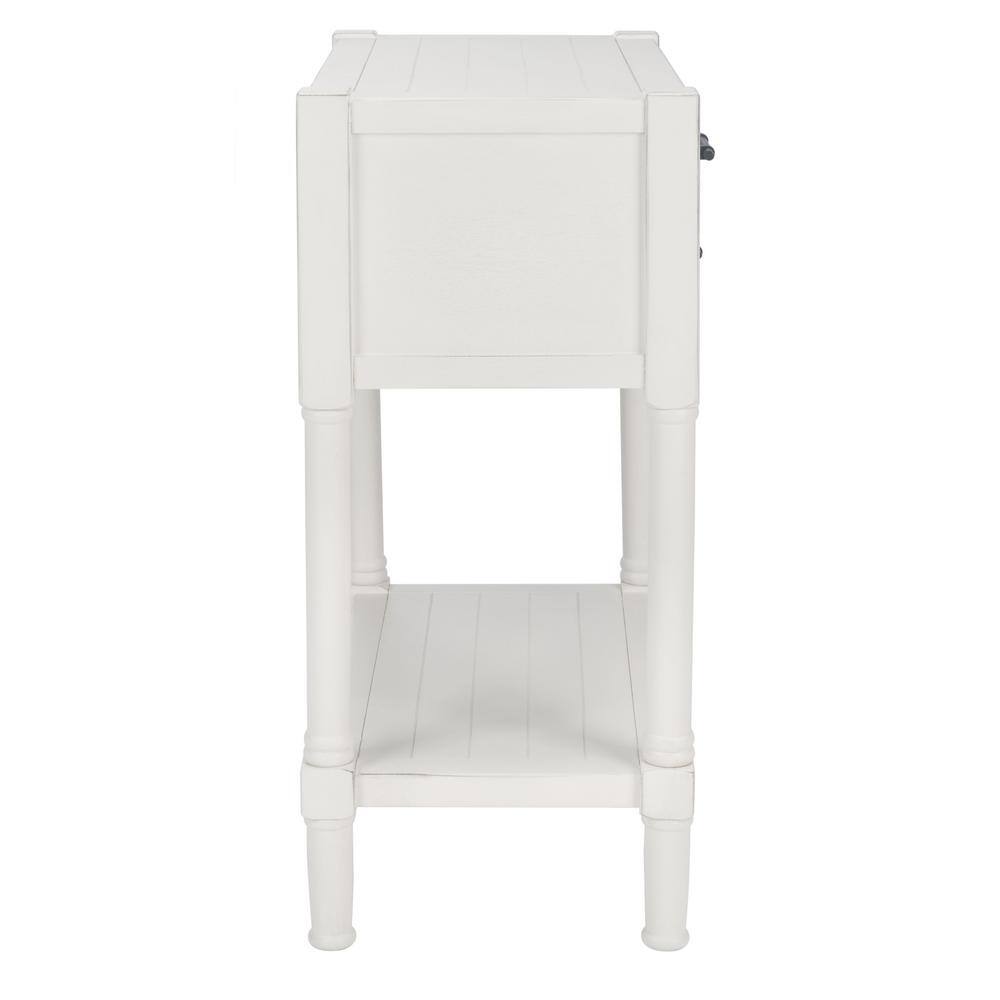 Filbert Distressed White 28'' Wood & Metal Console Table with Storage