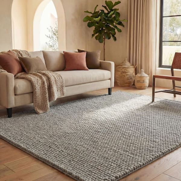 Natura Silver Doormat 3 ft. x 5 ft. Solid Area Rug