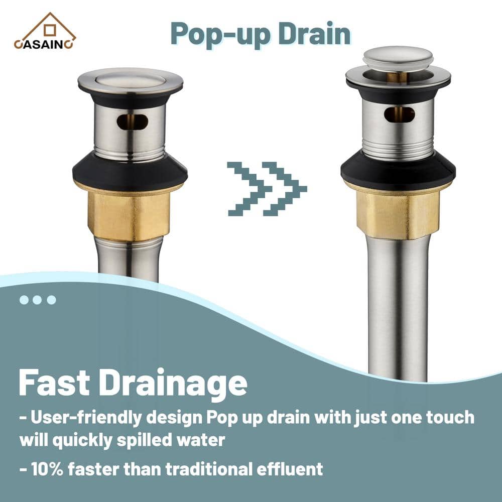 Brushed Nickel Dual Handle Bathroom Sink Faucet with Drain Kit