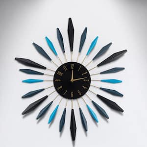 27.6 in. Black Large Mid Century Wall Clock