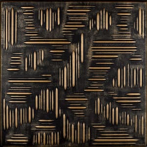 Country Wheat Black Brass 1.6 ft. x 1.6 ft. Decorative Foam Glue Up Ceiling Tile (21.6 sq. ft./case)