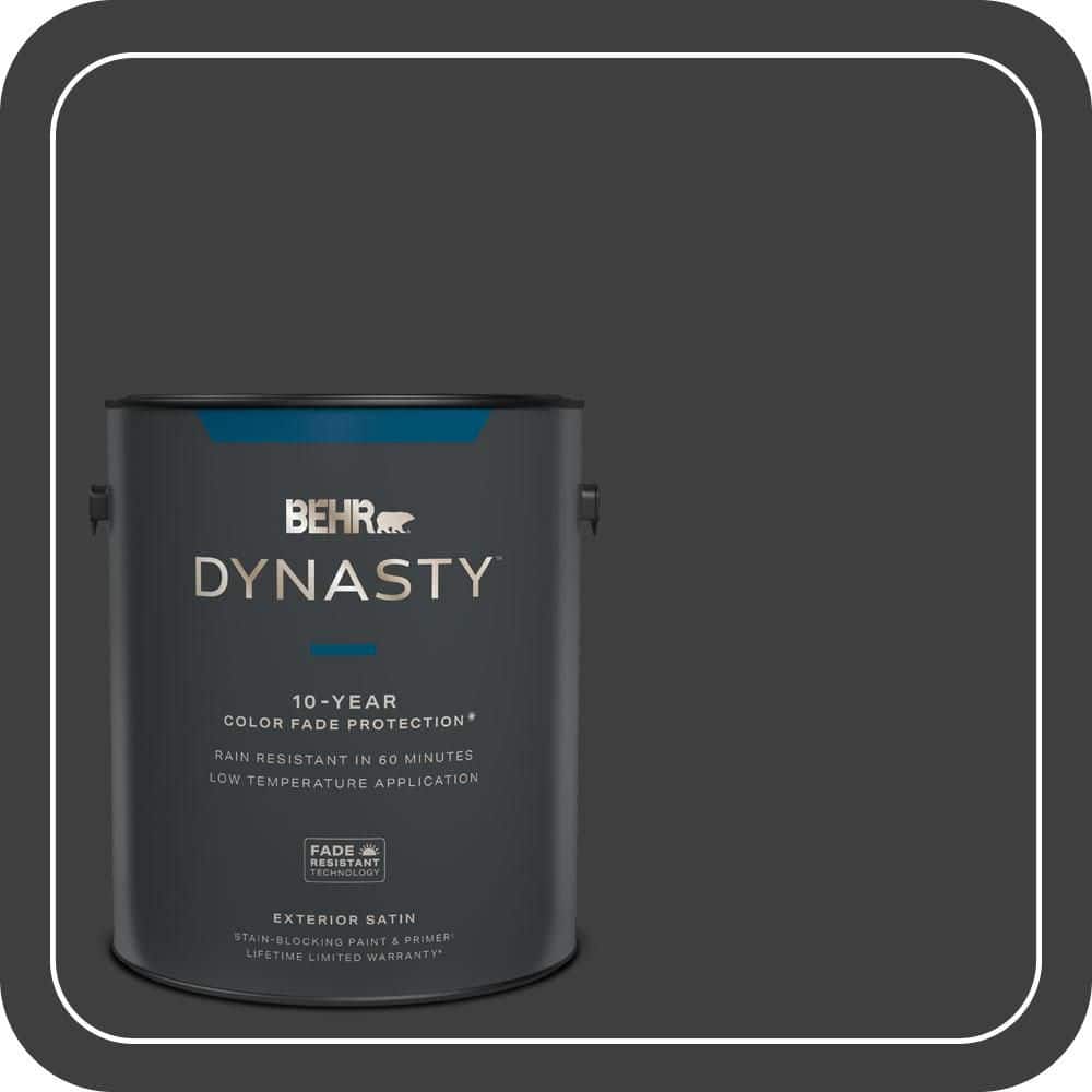 BEHR DYNASTY 1 gal. Black Satin Enamel Exterior Stain-Blocking