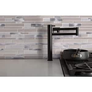White Wave Interlocking 12 in. x 12 in. Multi-Surface Glass Metal Look Mesh-Mounted Mosaic Wall Tile (20 sq. ft./Case)