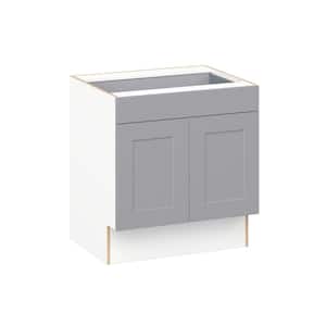 Roseland 30 in W x 24 in D x 32.5 in. H Assembled Shaker Accessible ADA Base Kitchen Cabinet in Slate Gray with Drawer