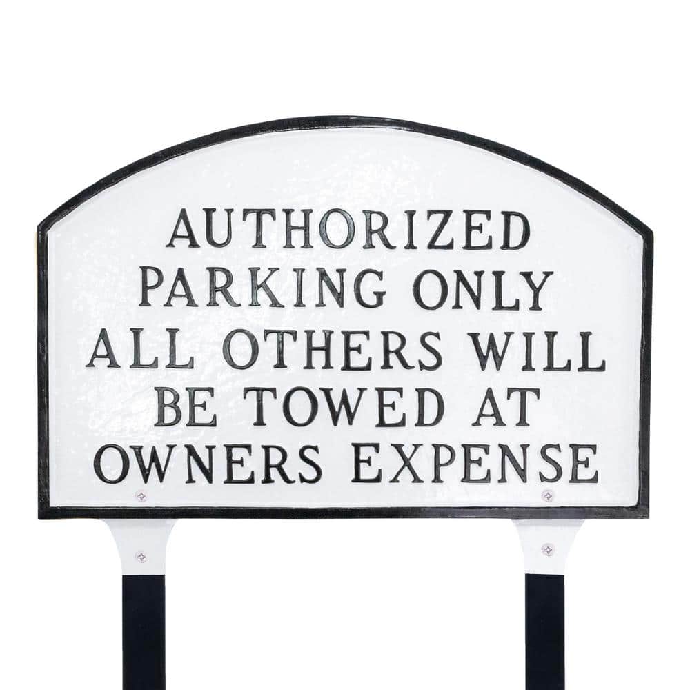 Authorized Parking Only All Others Will Be Towed Large Arch Statement Plaque with Lawn Stakes - White/Black price history on PriceWatchPro