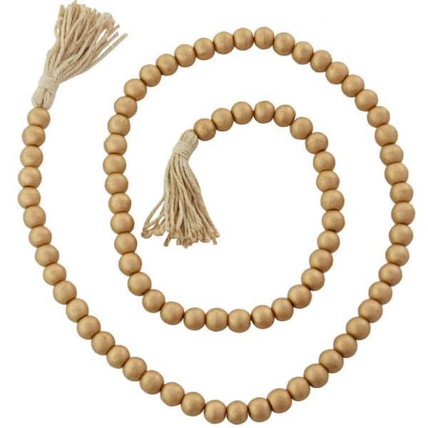 Wood Beads Garland Decorative Beads Wooden Beads Color Gold and