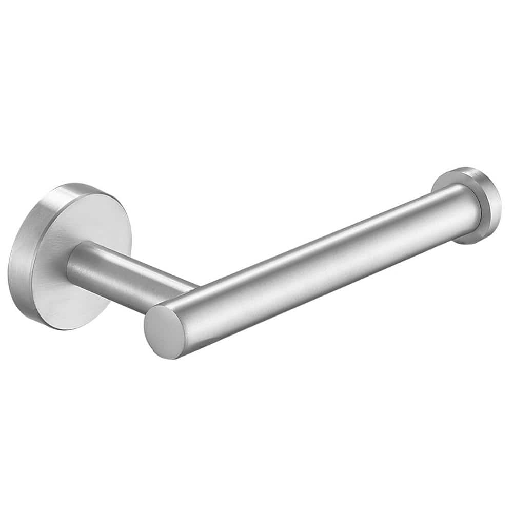 Modern Flat-End Brushed Nickel Wall-Mounted Toilet Paper Holder + Reviews