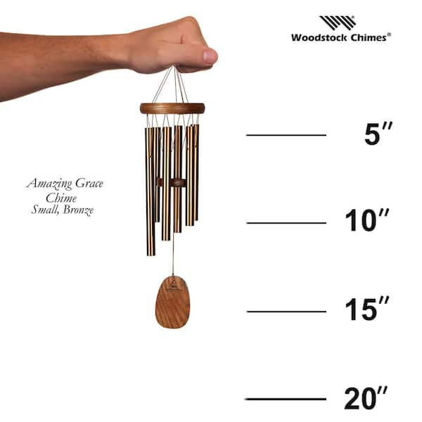 Signature Collection, Amazing Grace Chime, Small 16 in. Bronze Wind Chime