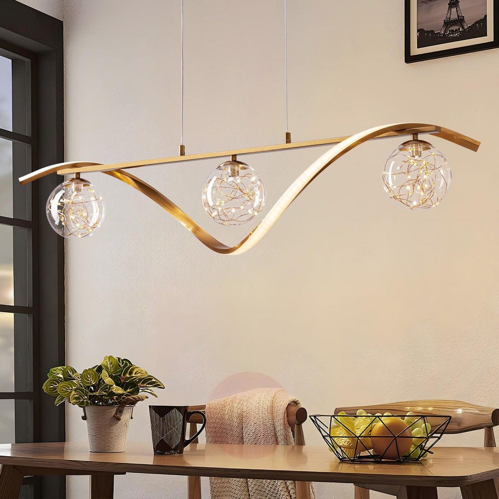 40 in. 4-Light Gold Modern Dimmable LED Chandelier Linear Pendant Light Fixture with Remote for Dining Room price history on PriceWatchPro