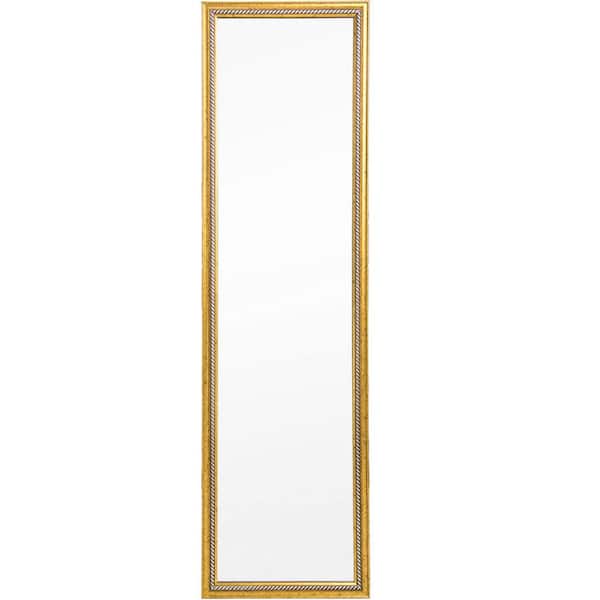 Movisa 13.90 in. W x 50 in. H Rectangular Metal Framed Wall Mounted Bathroom Vanity Mirror in Gold