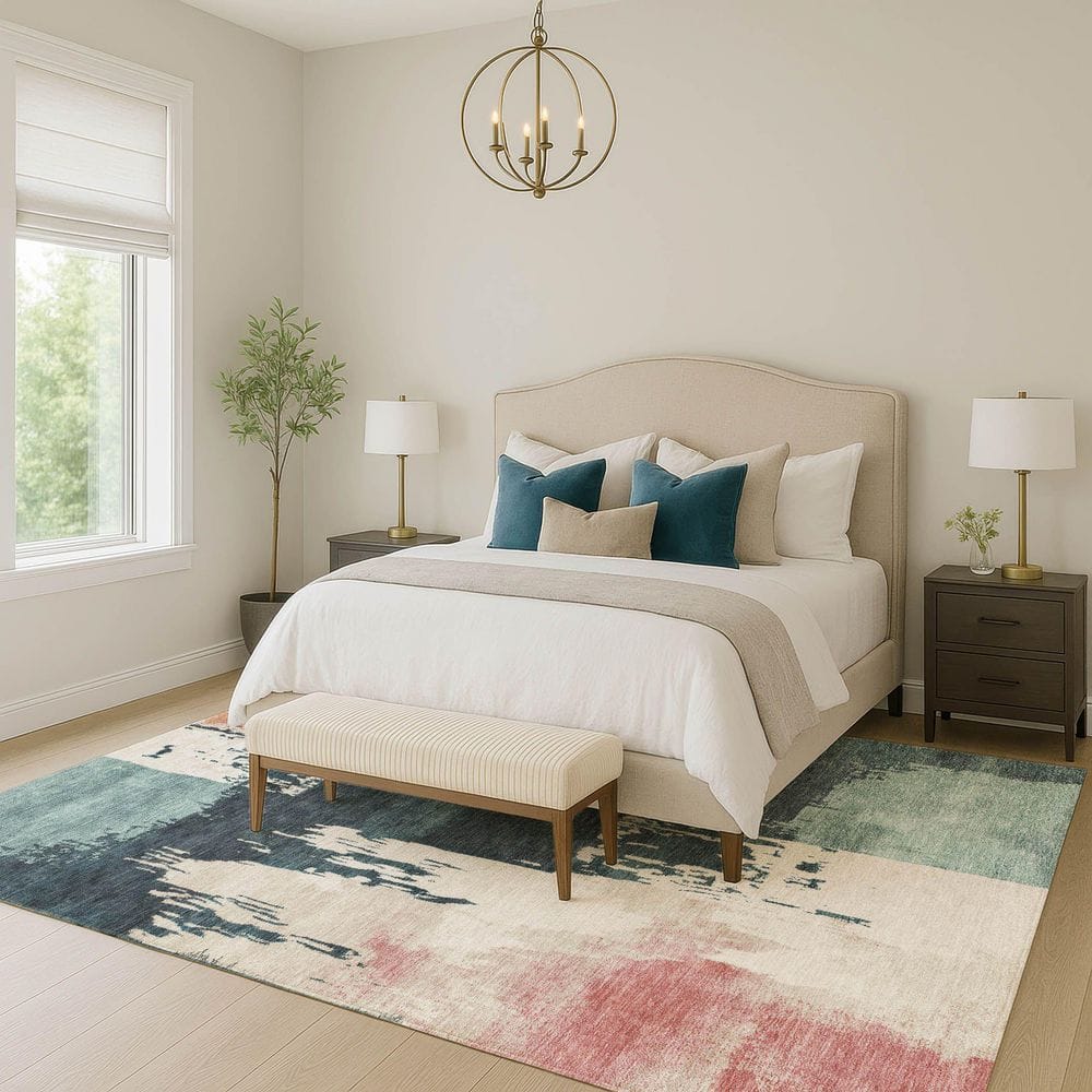 Chantille Machine Washable Indoor/Outdoor Abstract ACN2347 Teal 10 ft. x 14 ft. Area Rug price history on PriceWatchPro